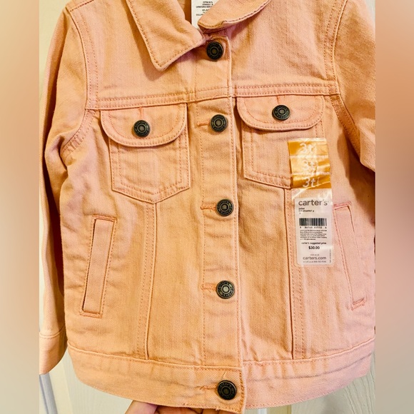 NEW! Carter’s Button Down Pink Denim Jacket - Picture 7 of 12